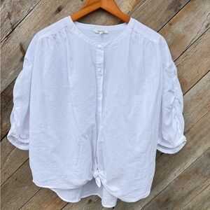 Splendid White Tie-Front Button Down Shirt